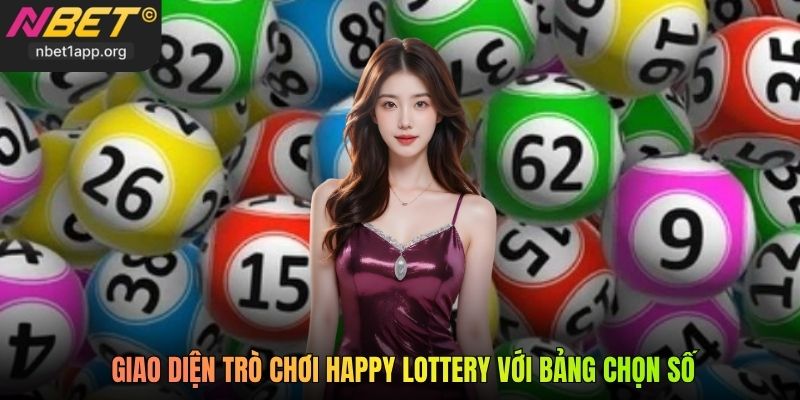 Giao diện trò chơi Happy Lottery với bảng chọn số